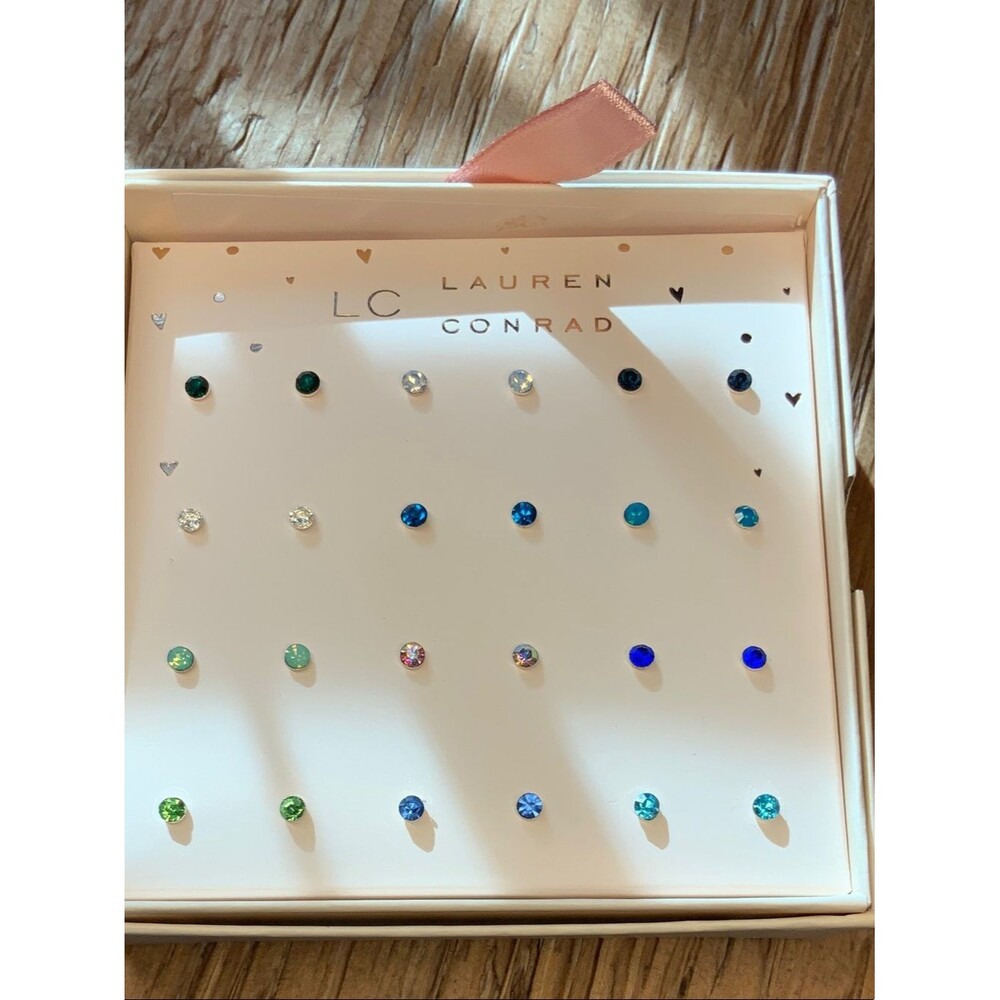 LC Lauren Conrad Multicolor Crystal Stud Earring Set